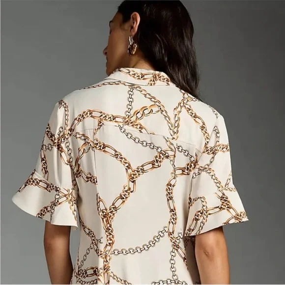 Anthropologie | Maeve | Chain Print Dress | L - Picture 2 of 5